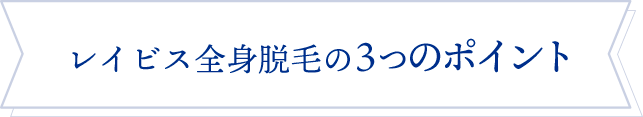 レイビス全身脱毛の３つのポイント