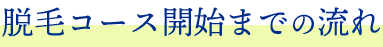 脱毛コース開始までの流れ